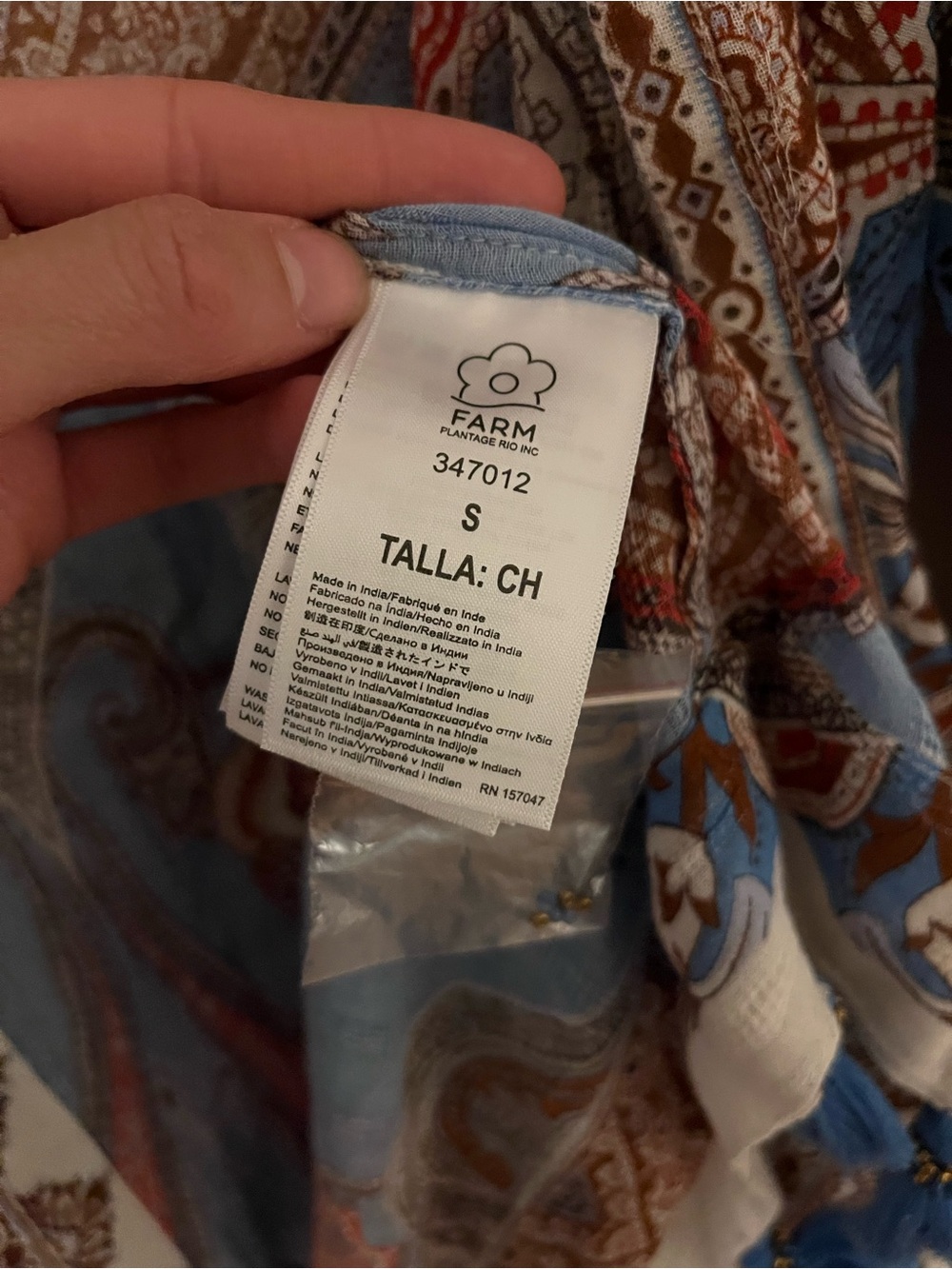 FARM Rio Blue & Red Cotton Printed Robe - Picture 7 of 9